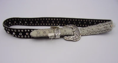 Cinturón Nocona Western Mujer M Cuero Piel Estrás Marrón Blanco N3442062 Foto 1 de 4