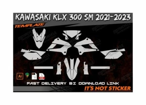 KAWASAKI KLX 300 300 SM 2021-2023 template vector 1/1 real scale EPS PDF CDR - Picture 1 of 2