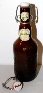 Grolsch Lager Amber Beer Bottle with Porcelain Swing-top Stopper & Extra Stopper - Picture 1 of 10