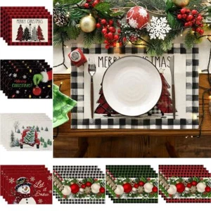 Juego de 4 manteles antideslizantes y lavables decoración de Navidad juego de asientos 30x45 cm nuevo - Imagen 1 de 12