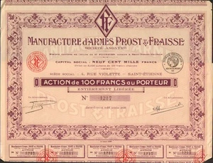 Manufacture d'Armes PROST & FRAISSE (SAINT-ETIENNE 42) (K) - Picture 1 of 1