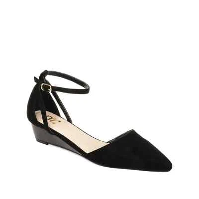 Туфли на танкетке женские Journee Collection Arkie D'Orsay черные искусственная замша размер США 10 - Изображение 1 из 4