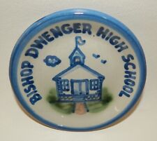 M A Hadley Art Pottery Trinket Dish Plate - Bishop Dwenger High School IN