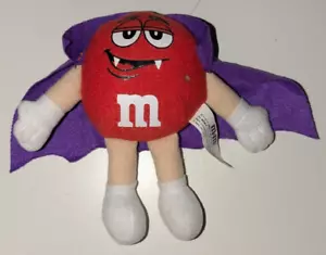 Halloween M&M's 2008 RED M&M AS VAMPIRE DRACULA 6" Plush STUFFED Toy Flaws - Picture 1 of 3