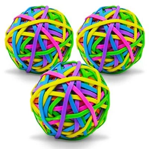 3-6 Stück Gummibandbälle | verschiedene Farben Gummibänder Ball 120g Büro Schule - Bild 1 von 8