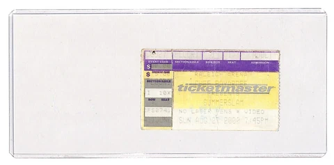 WWF SUMMERSLAM 2000 wrestling ticket stub wwe ROCK v TRIPLE H v KURT ANGLE *READ Cover