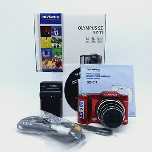 Olympus Sz-11 Red Digital Camera 14mp + Manual Battery & Charger Tested Works - Picture 1 of 6