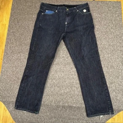 Crown Holder Jeans Mens Size 42 (Actual 40x33) Back Pocket Flaps Blue Denim - Image 1 of 4