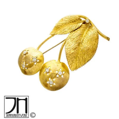 Vintage Brosche Doublé Metall vergoldet pin brooch - Bild 1 von 3