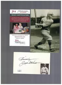 Zach Wheat Brooklyn Dodgers Signed Index Card W/Photo JSA - Picture 1 of 1