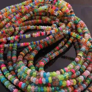 1 Strand Fancy Color Ethiopian Welo Opal Round Beads, Smooth roundells Beads, 17 - Picture 1 of 6