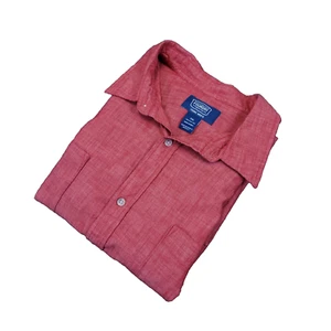Foundry Shirt Mens XXL 2XL Button Up Short Sleeve Salmon Cotton Dual Pockets - Picture 1 of 7