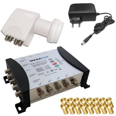 SAT Multischalter 5/8 Megasat + Quattro LNB 0,1 dB Verteiler Multiswitch Full HD - Bild 1 von 4