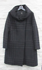 Cinzia Rocca Black Gray Plaid Soft Wool Silk Angora Envelope Collar Coat US 12