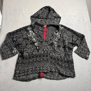 Free People Pullover Damen XS Oversize Wollmischung Aztekenmuster Kapuzenpullover - Bild 1 von 9