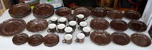 Vintage Mikasa JAPAN COUNTRY CHARM CHOCOLATE MARBLE D 9801 Set of 53 Pieces - Picture 1 of 12