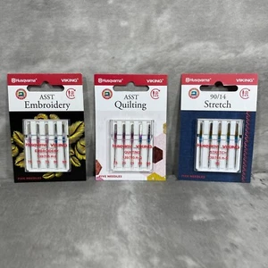 Husqvarna Viking Assorted Sewing Machine Needles Embroidery Quilting Stretch New - Picture 1 of 7