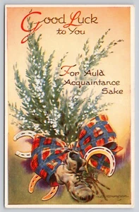Good Luck to You for Auld Acquaintance Sake Greeting Card Postcard - Picture 1 of 2