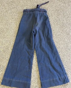 Vtg 70s 60s Bell Bottom Pants Jeans Mod disco hippie Junior Girl Brady Bunch - Picture 1 of 6