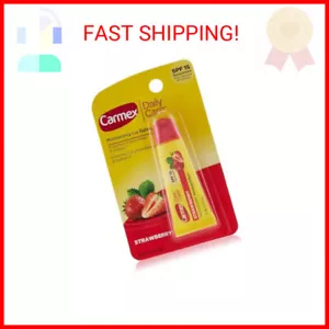 Carmex Daily Care Lip Balm Strawberry SPF 15 0.35 oz (Tube in Blister Pack) - Picture 1 of 2