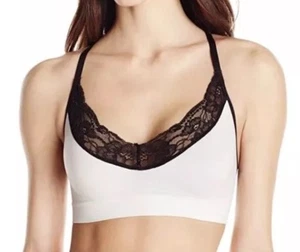 MAIDENFORM, Size Large, Ivory/Black, “Fit-to-Flirt”, Seamleas, T-Back Bra.  NEW. - Picture 1 of 11