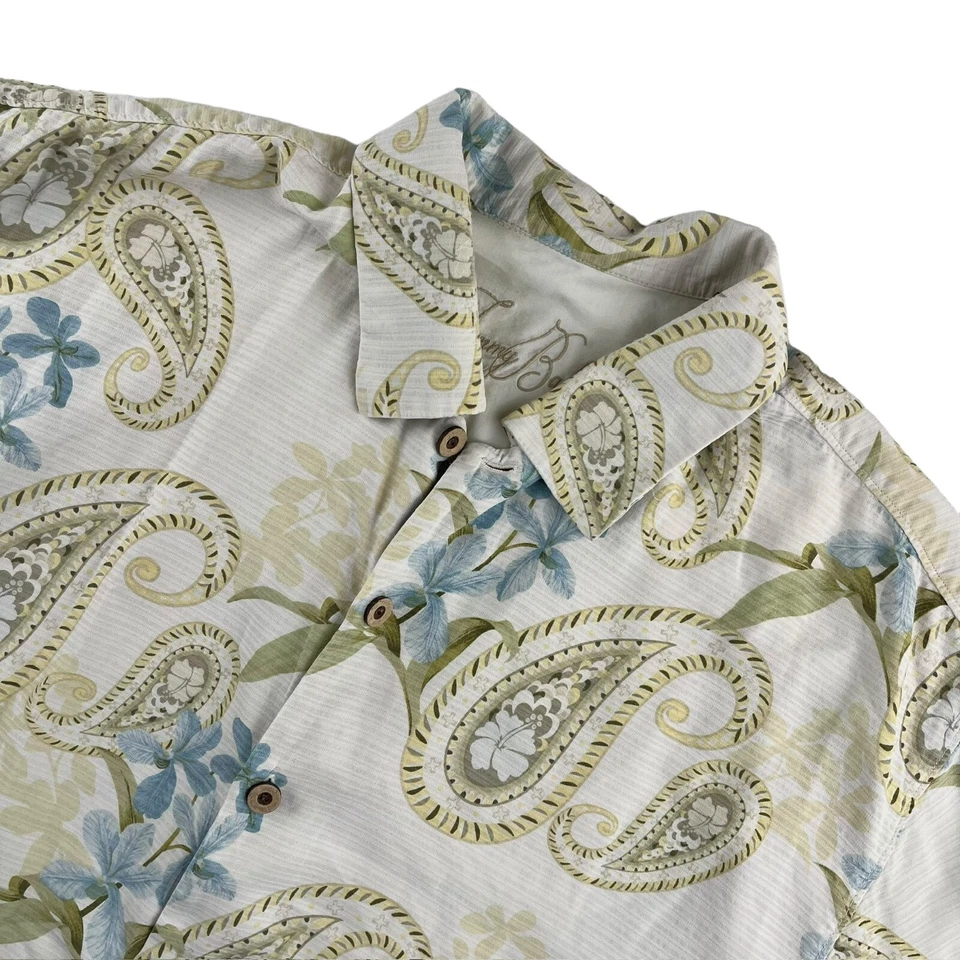 Camisa Tommy Bahama Para Hombre Floral Paisley Abotonada • GRANDE Foto 1 de 4