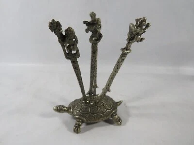 Cocktailspieße Bowlespieße 6 Picker Spieße auf Schildkröte - Bild 1 von 4