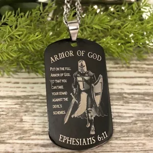 Dog Tag Necklace Personalize Stainless Steel Dog Tag Necklace Religious Jewelry - Picture 1 of 7