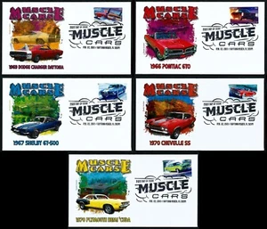USA, SCOTT # 4743-4747, SET OF 5 PANDA FDC COVERS OF 2013 MUSCLE CARS 1960-1970 - Picture 1 of 6