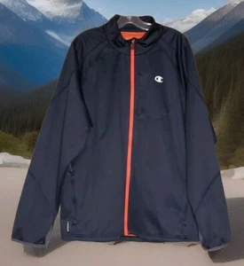 Champion Men's XL - Classic Navy Full Zip Double Dry Windbreaker Jacket - Picture 1 of 4