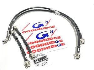 Goodridge Braided Stainless Steel Brake Hoses Black Kit for VW Golf MK4 R32 - Picture 1 of 8