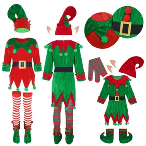Kids Christmas Elf Charge Costume Xmas Santa Claus Cosplay Costume Performance - Picture 1 of 24