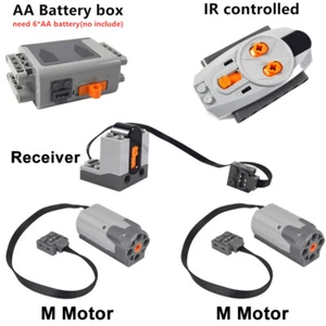 5pcs Power Functions Two M Motors Battery Case Remote Receiver Technic Parts SET - Picture 1 of 5