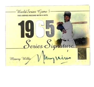 MAURY WILLS 2003 SERIE TOPPS TRIBUTE FIRMA DOBLE CAMISETAS CERTIFICADAS AUTÓGRAFO - Imagen 1 de 1