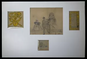 Pierre ROY (1880-1950) SET DE 4 dibujos Nantes, Milán, surrealismo, Aragón - Imagen 1 de 7