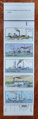 Scott # 2405-09 Bkt166 -Steamboats- MNH - 1989 - 4 panes of 5 Free Shipping - Image 1 of 2