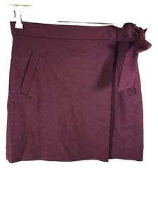 J Crew Size 4 Skirt Wrap And Tie Wine Dark Red - Picture 1 of 9