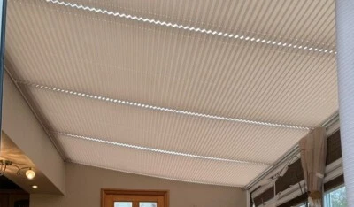 PLEATED ROOF THERMAL BLINDS CONSERVATORY, LANTERN, ORANGERY - PLAIN CREAM/BEIGE - Image 1 of 4