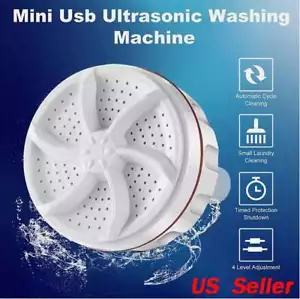 Travel Mini Portable Washing Machine Ultrasonic Turbine USB Laundry Washer 30W - Picture 1 of 15