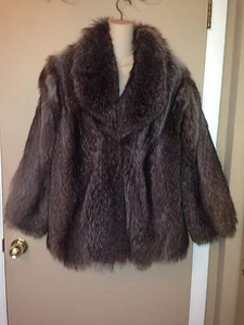 RACCOON STRAWBRIDGE & CLOTHIER PELZ DAMEN MANTEL JACKE GRÖSSE MEDIUM - Bild 1 von 1