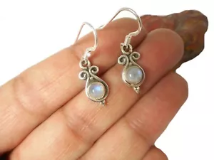 PENDIENTES de piedra lunar plata de ley 925 piedra preciosa - ¡caja de regalo! - Imagen 1 de 5