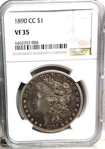 1890 CC Morgan Silver Dollar NGC VF 35 ngc#6462357-004 mint stuck 2.3 million