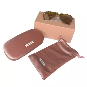 NEW Miu Miu Women 100% UVA & UVB Designer Sunglasses MU 56US58-X Brown - Picture 1 of 8