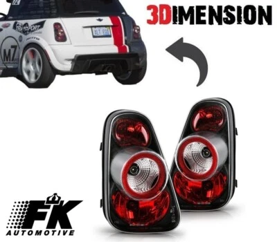 Fanali Posteriori Mini One Cooper R50 2001 2002 2003 Design Nero 3Dimension - Immagine 1 di 4