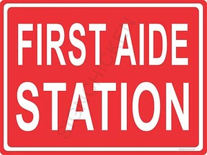 LETRERO DE ALUMINIO ESTACIÓN DE PRIMEROS AUXILIOS tienda - emergencia, médico, clínica, letrero de oficina - Imagen 1 de 1