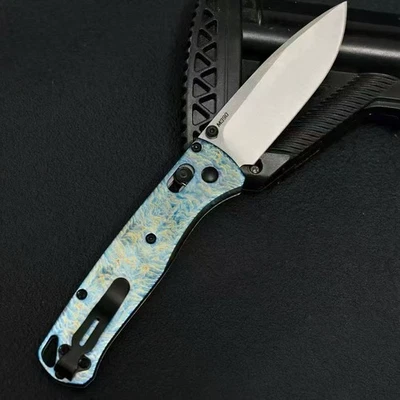 535- Titanium alloy Lightning Pattern Handcrafted master EDC Folding knife Foto 1 de 4