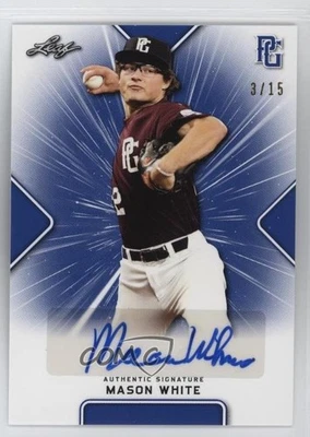 2021 Leaf Perfect Game National Showcase Auto Blue /15 Mason White #BA-MW2 Auto - Image 1 of 2