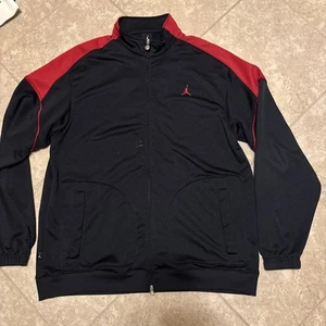 Nike Mens XXL Air Jordan Full Zip Track Jacket Black Red Jumpman - Picture 1 of 5