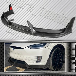 Carbon Painted Front Bumper Lip Splitter Spoiler For 2016-2021 Tesla Model X - Bild 1 von 6