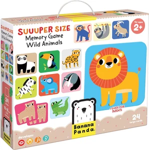 Suuuper Size Memory Game - Wild Animals - Classic Toddler Game Includes 24 Extra - Picture 1 of 3
